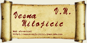 Vesna Milojičić vizit kartica